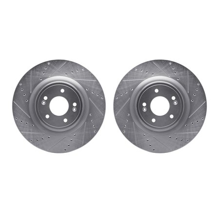 DYNAMIC FRICTION CO Rotors-Drilled and Slotted-SilverZinc Coated, 7002-21001 7002-21001